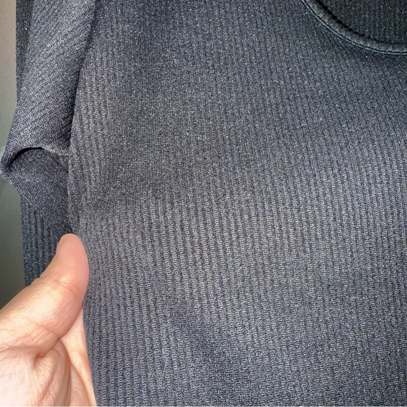 H&M Ribbed Black Cropped Long Sleeve Women's Top XXL - Picture 6 of 6